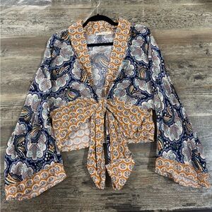 Floral Patterned Kimono Top